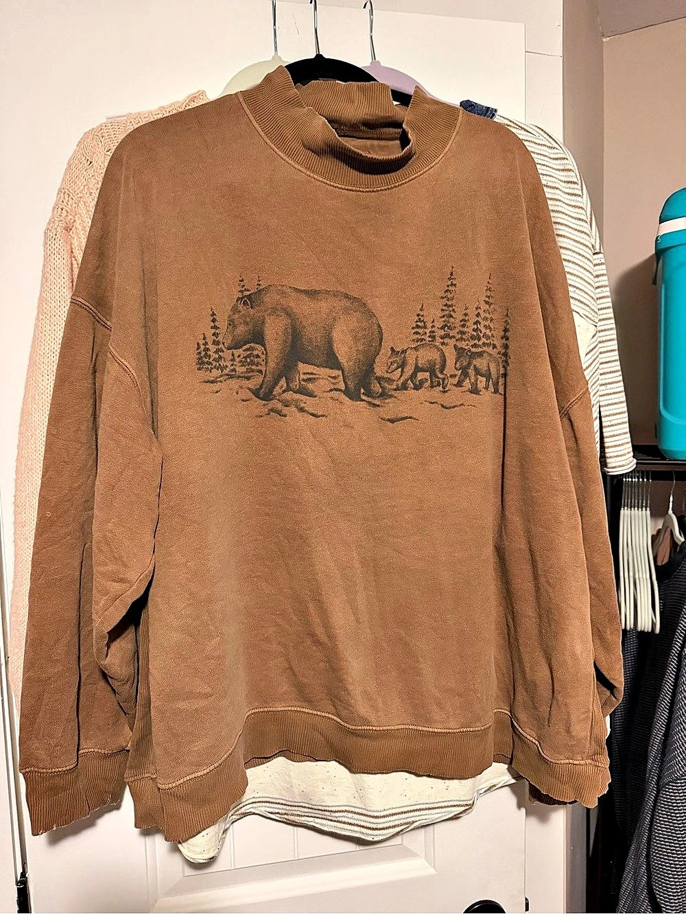 American Eagle Bear Graphic Sweatshirt Brown Size XXL